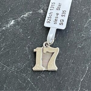 Seventeen Magazine Sterling Silver 925 Number 17 Vintage Pendant